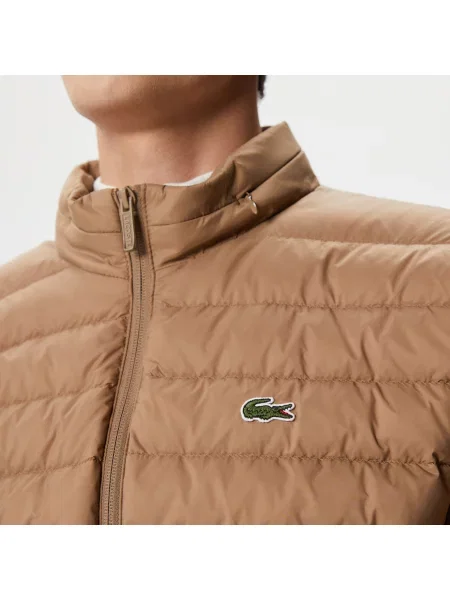 Lacoste Kurtka Ze Stójką Pikowana brązowa