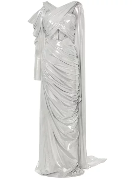 Maksi sukienka maxi Mitiliane Couture garniturowa srebrna