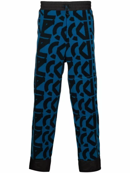 Pantaloni Kenzo din fleece cu imagine albastru