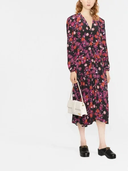 Gėlėtas raštuotas kostiumas suknele Isabel Marant juoda