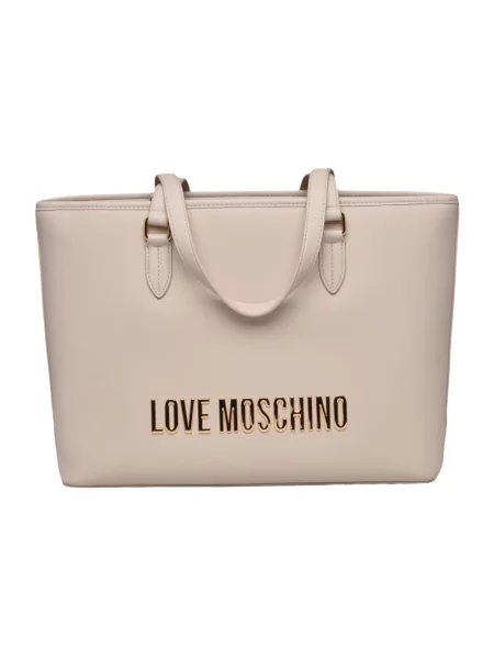 Shopperka Love Moschino zamszowa beżowa
