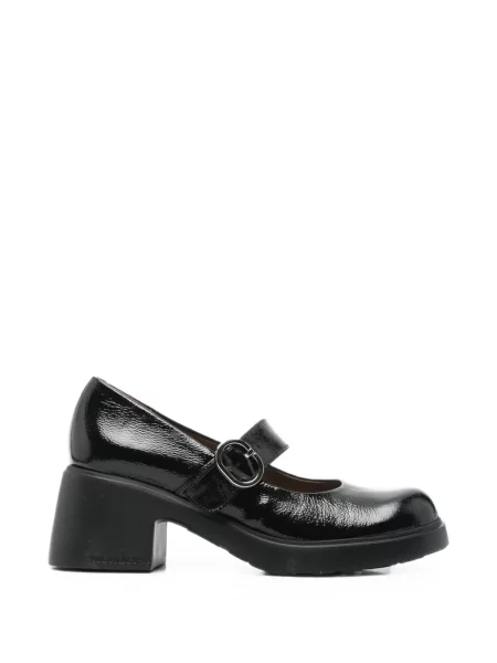 Pantofi cu toc Wonders din piele cu cataramă negru