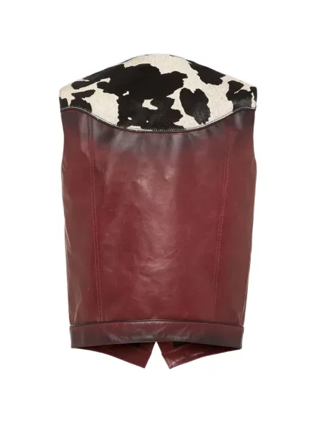 Vestă Dsquared2 din piele cu imagine roșu