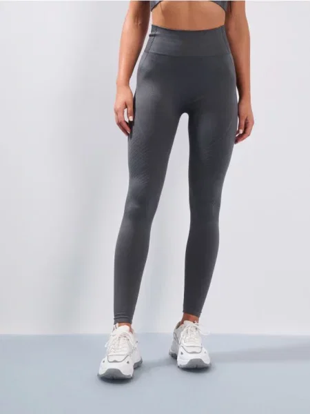 Легінси з високою талією та облягаючим кроєм сірий