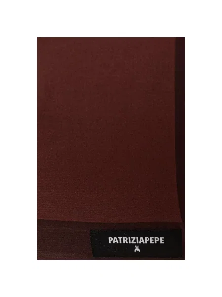 Patrizia Pepe apaszka jedwabna brązowa