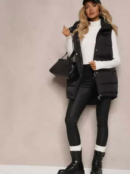 Pantaloni Other din piele skinny fit negru