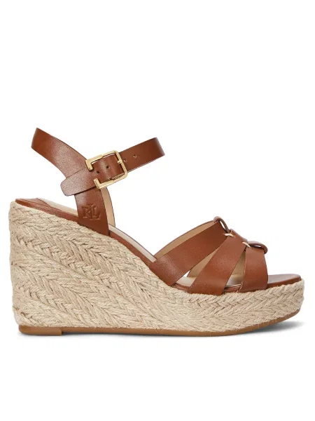 Кожени сандали Lauren Ralph Lauren Soffia Espdr кафяво