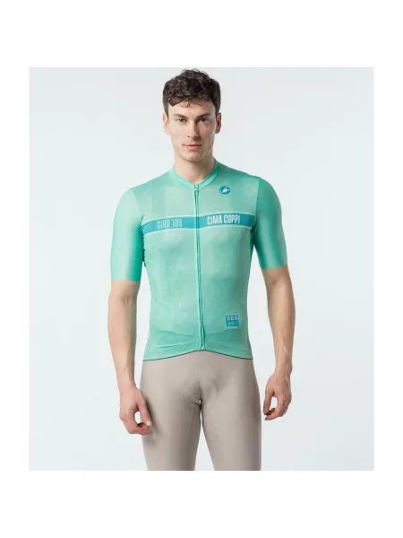 Koszulka rowerowa Giro d'Italia Cima Coppi krótki rękaw zielono turkusowa XL zielona