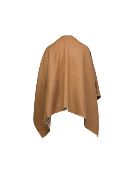 Kurtka Burberry wełniana w paski beżowa