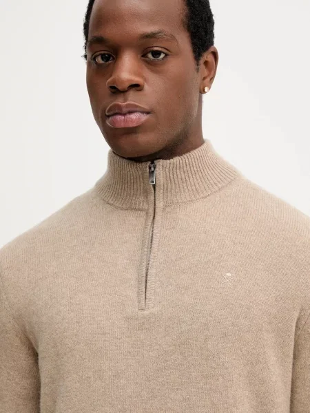 Шерстяной свитер Hackett London бежевый