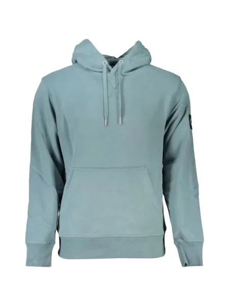 Hanorac cu glugă Calvin Klein cu autograf albastru