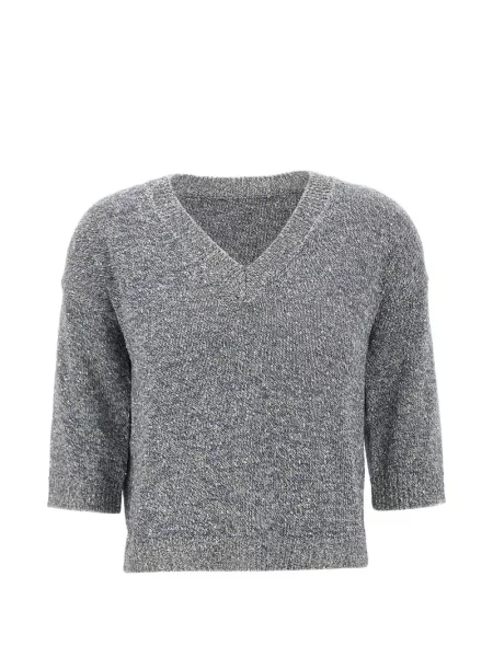 Pulover Kangra cu decolteu în V gri