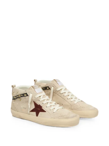 Велурени маратонки Golden Goose Mid Star бродирани