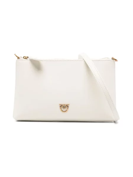 Pinko kopertówka skórzana beżowy biała