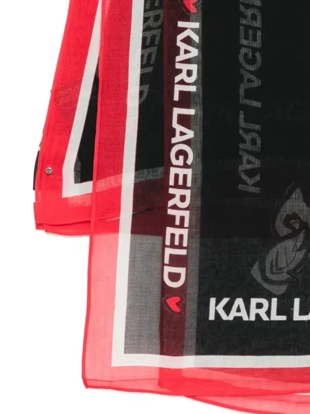 Fular Karl Lagerfeld cu imagine negru