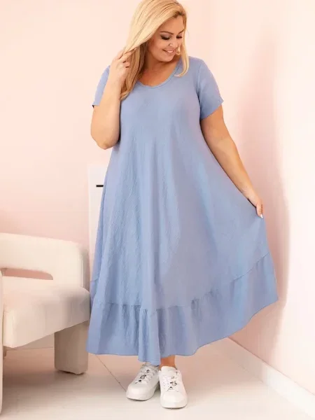 Sukienka jeansowa Kesi Włoski z krótkim rękawem