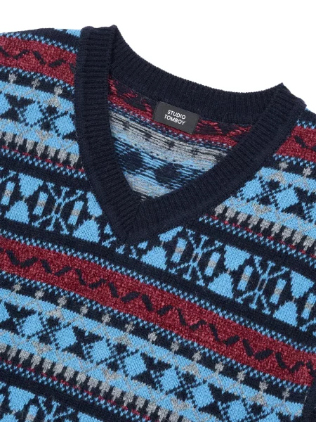 Vestă Studio Tomboy cu imprimeu geometric albastru