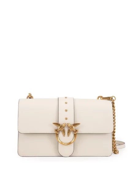 Torebka skórzana Pinko skórzana elegancka biała