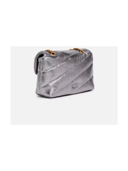 Torebka crossbody Pinko skórzana szara