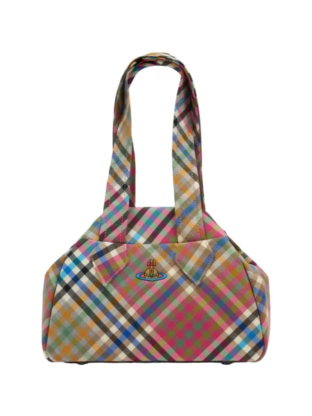 Torbica Vivienne Westwood karirana ružičasta