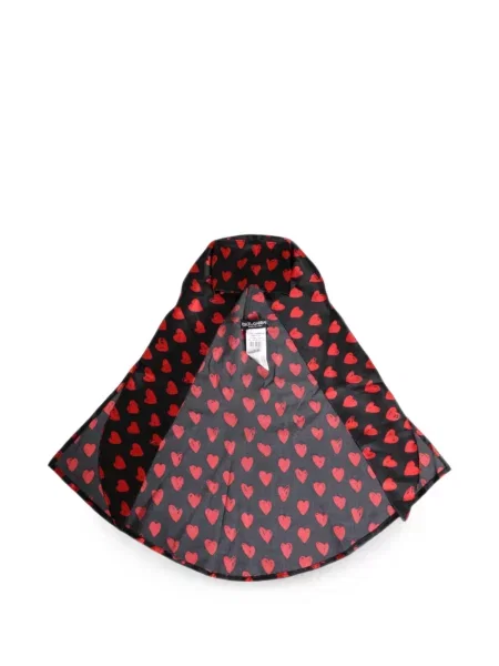 Căciulă Dolce & Gabbana cu glugă cu imagine cu motiv cu inimi negru