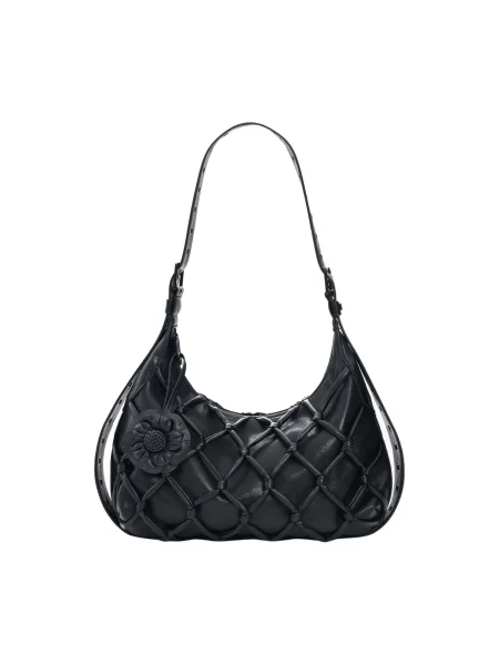 Crossbody torbica Desigual s cvetličnim vzorcem črna