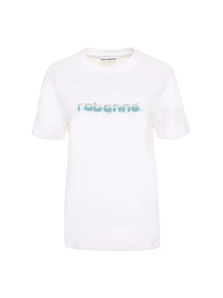 Koszulka Rabanne w piórka biała