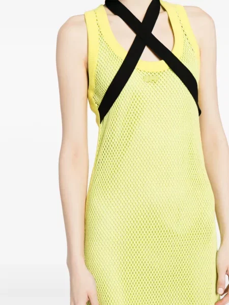 Ažur odgovarati haljina bez rukava Off-white bez rukava bijela