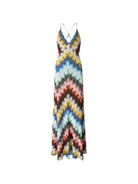 Rochie maxi Missoni cu decolteu în V alb