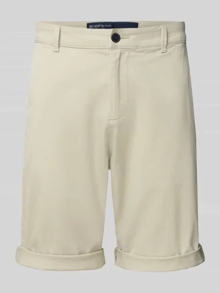 Bermudy o kroju regular fit z mieszanki bawełny Tom Tailor Denim beżowe