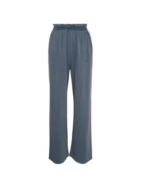 Pantaloni We11done cu broderie alergare albastru