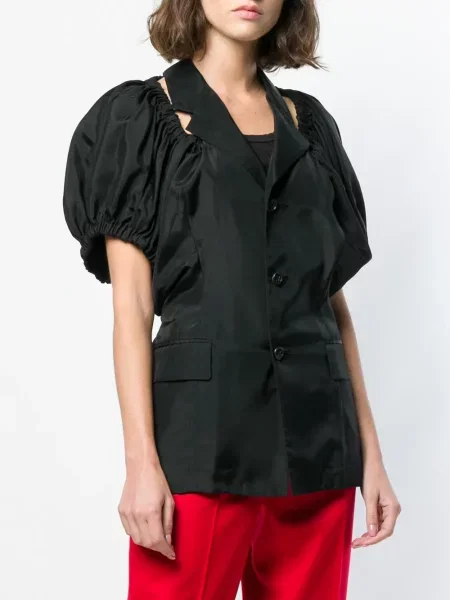 Bunda Comme Des Garçons Pre-owned s odhalenými rameny černá