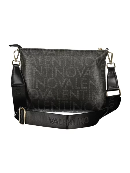 Lniana torebka Valentino Bags czarna