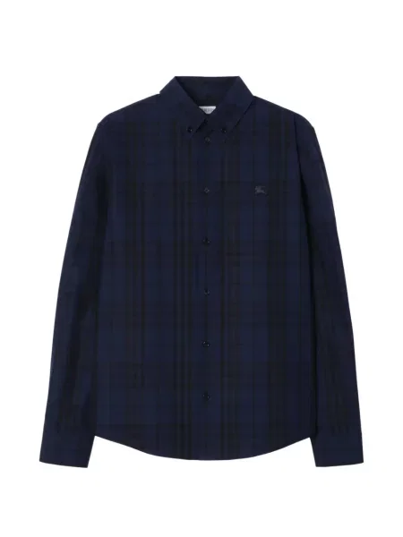 Cămașă Burberry în carouri din poplin albastru