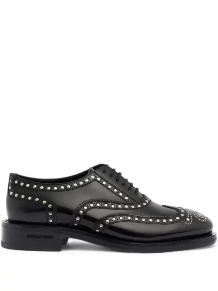 Oxford Dsquared2 cu tepi din țesătură twill negru