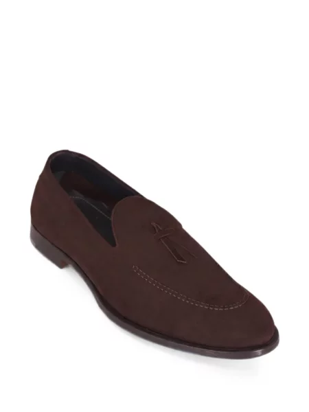 Pantofi loafer Di Bianco din piele de căprioară maro