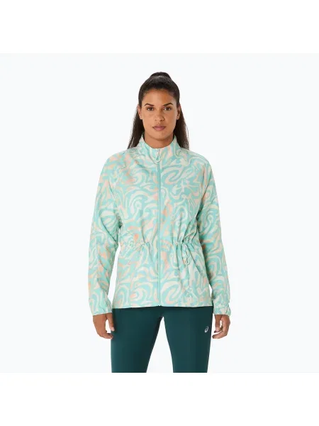 Geacă de alergare pentru femei ASICS Road Lite-Show Packable oasis green/multi color verde