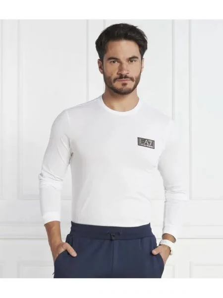 Tricou mânecă lungă Ea7 alb