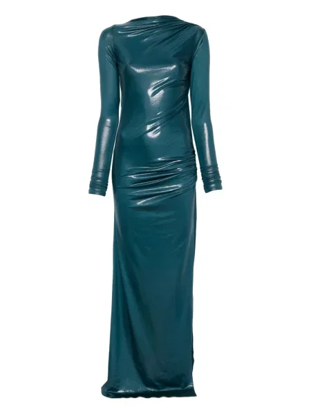 Lung rochie The Andamane drapată albastru
