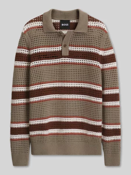BOSS sweter z wełną C-Fincenzo beżowy