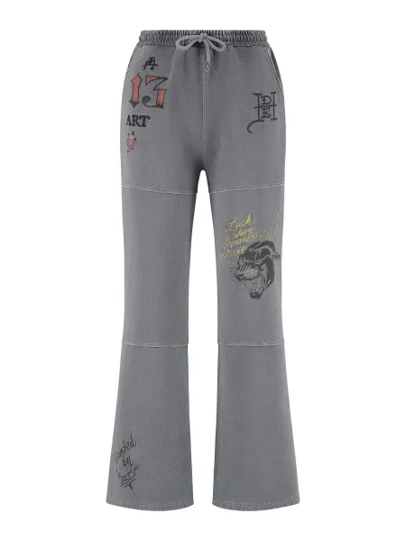 Ed Hardy Nohavice žltá / denim / červená sivý