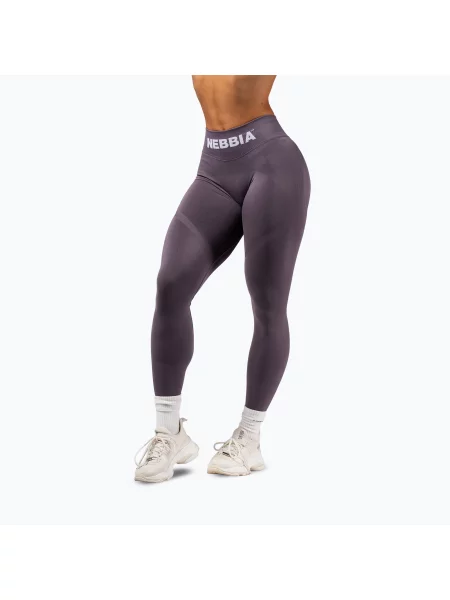 Legginsy treningowe NEBBIA Flow Seamless Push-Up dark grey szary