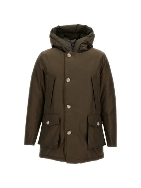 Geacă parka Woolrich cu glugă verde