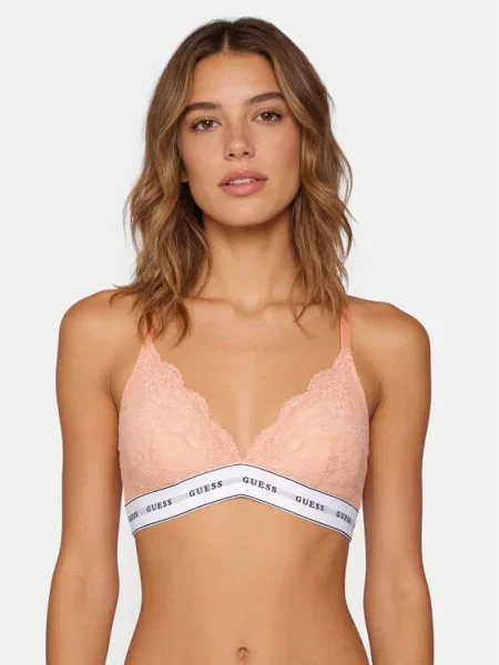 Guess Sutien Bralette Portocaliu alb