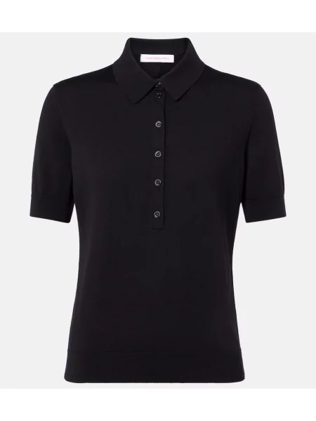 Polo Carolina Herrera de mătase negru