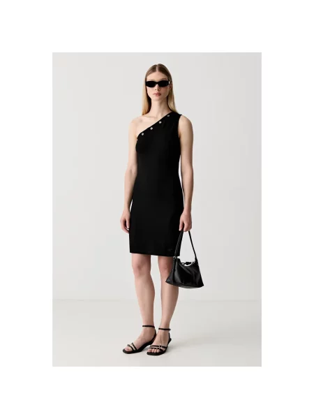 Dzianinowa sukienka mini Karl Lagerfeld czarna