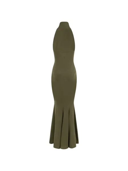 Rochie Cayet cu gât halter verde