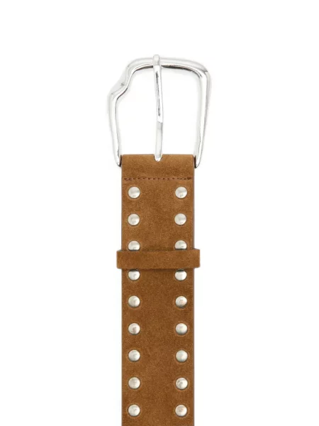 Curea Christopher Esber din piele de căprioară cu tepi maro
