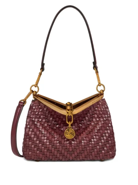 Geanta de piele Etro din piele roșu