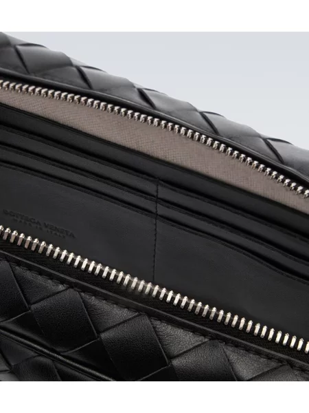 Kožená peňaženka Bottega Veneta čierna
